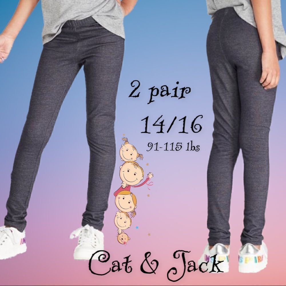 Cat & Jack Leggings Lot of 2. 14/16 Navy Blue Girls skinny